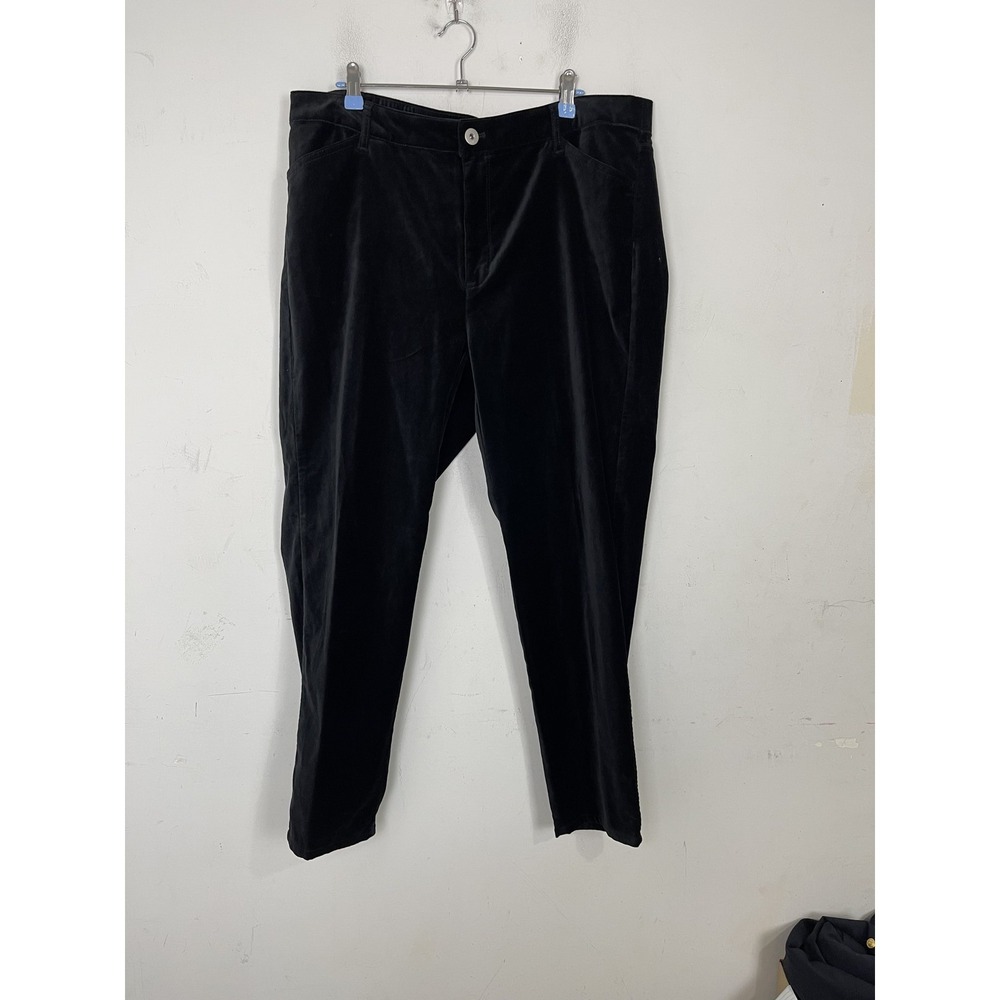 J Jill Womens Size 18 Black Velvet Stretch Pull On Pants Trousers